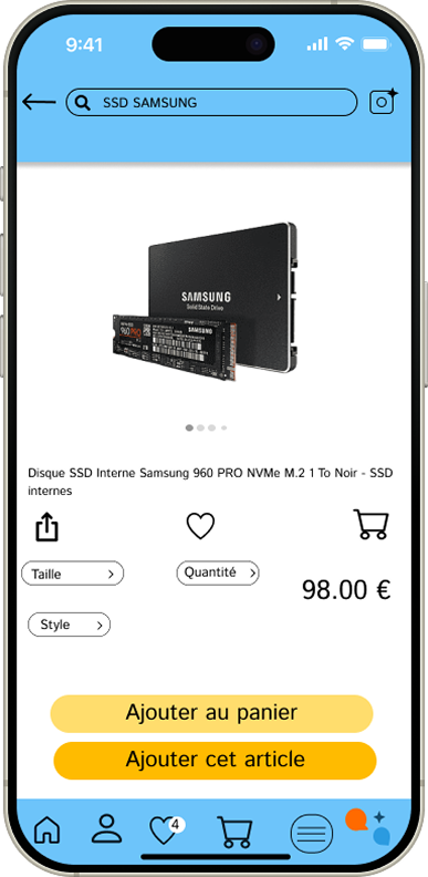 Fiche produit Amazon redesign en mode jour